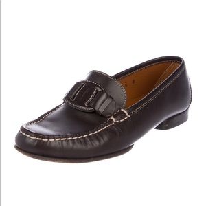 Salvatore Ferragamo Leather Square Toe Loafer